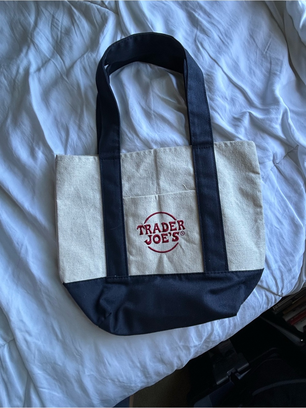 Trader Joe's Canvas Tote Bag in Natural and Black